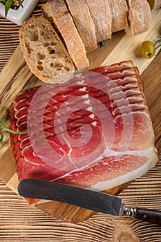 Thinly sliced German black forest ham