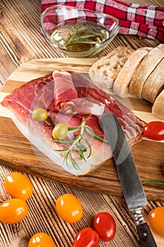 Thinly sliced German black forest ham