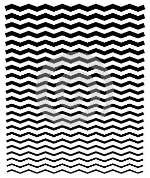Thinner and thicker wavy, zig-zag horizontal line elements