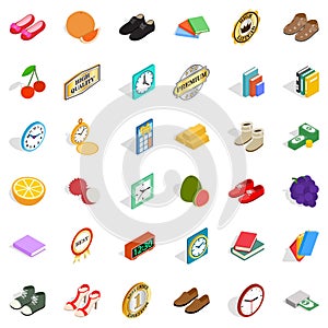 Thinness icons set, isometric style