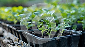 Thinning seedlings optimizing growth by removing excess plants for ideal plant density photo
