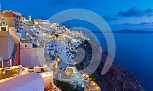 Santorini - Thira town at night