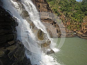 Thirathgarh Waterfall Falling down water