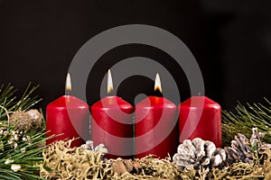 Third advent candle burning