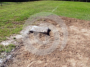 Third base in baseball field