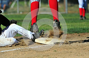 Third base coming out.