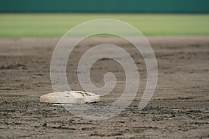 Third base with dirt