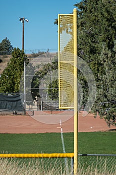 Third base line from the foul pole