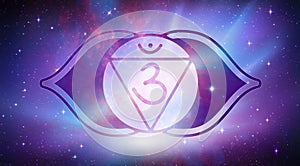 The third eye chakra - Ajna, universe background