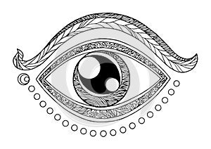 Third eye chakra symbol drawing design vector illustration photo