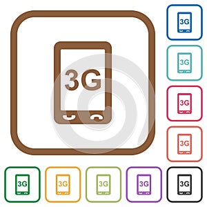 Third generation mobile connection speed simple icons