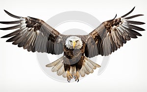 Third Installment: Bald Eagle on White Background -Generative Ai