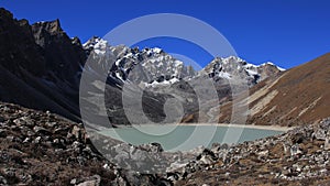 Third lake in the Gokyo Valley, Solu Khumbu, Nepal. photo