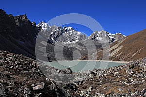 Third lake in the Gokyo Valley, Solu Khumbu, Nepal. photo