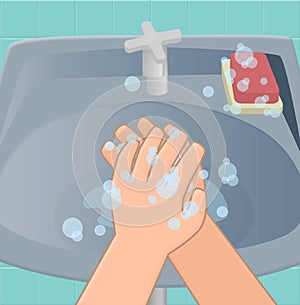 The third stage of washing hands