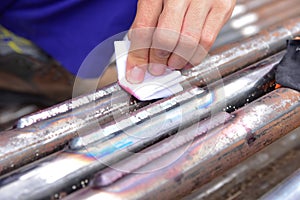 The third step of Penetrant Testing PT