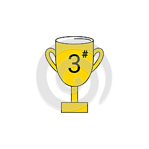 Third Winner cup icon colored symbol. Premium quality isolated championship element in trendy style.