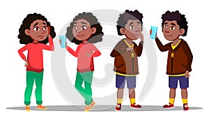 Thirst Character Teenager Boy And Girl Vector