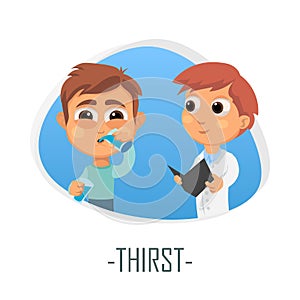 Thirst medical concept. Vector illustration.