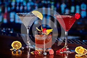 thirst quenching cocktails with fresh decorations