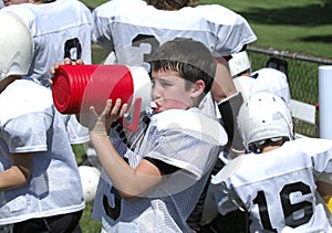 Thirsty Football Player