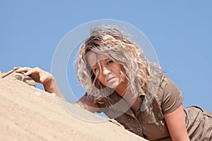 Thirsty girl looking for water