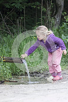 Thirsty little girl