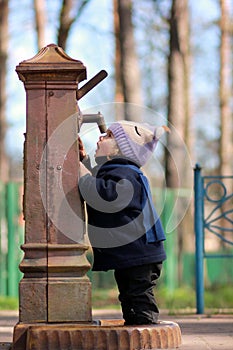 Thirsty little girl