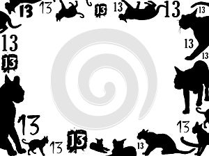 Thirteen black cats frame