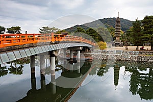 thirteen storied pagoda near Uji River, Kyoto, Japan