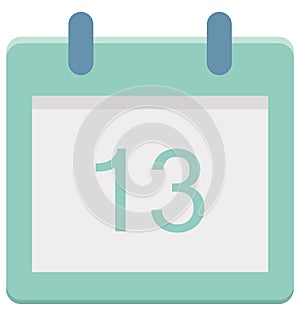 Thirteen, thirteenth Special Event day Vector icon that can be easily modified or edit.