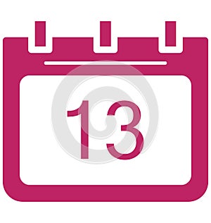 Thirteen, thirteenth Special Event day Vector icon that can be easily modified or edit.