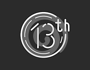 Thirteenth logotype, thirteen icon, 13th icon photo