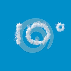 Thirtieth anniversary, numbers made of clouds, 3d illustration