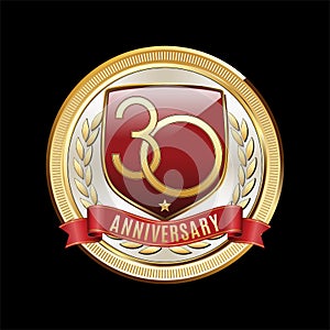 Thirty Anniversary Red Shield Luxury Badge