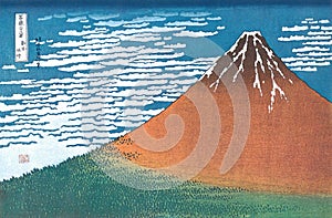 Thirty-six Views of Mount Fuji by Hokusai - 1831-1834: #2, RED FUJI