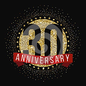 Thirty years anniversary celebration logotype. 30th anniversary logo.