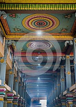 Thirukadaiyur temple. Hall inside