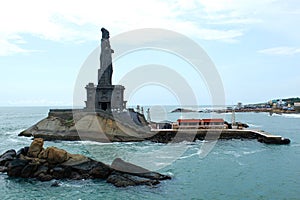 The Thiruvalluvar Statue, or the Valluvar Statue. Kanyakumari, India photo