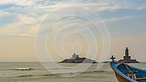 Thiruvalluvar Statue Vivekananda Rock Fishing Boat