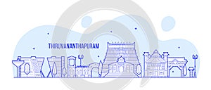 Thiruvananthapuram a skyline Kerala India a vector photo