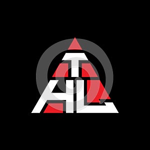 THL triangle letter logo design with triangle shape. THL triangle logo design monogram. THL triangle vector logo template with red