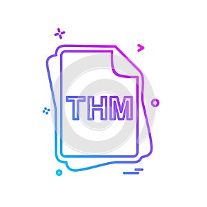 THM file type icon design vector