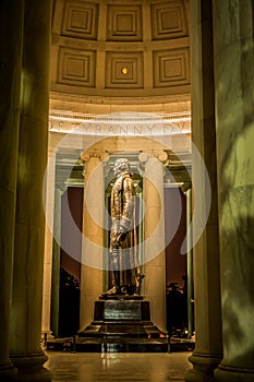 Thomas Jefferson Memorial Statue at Night