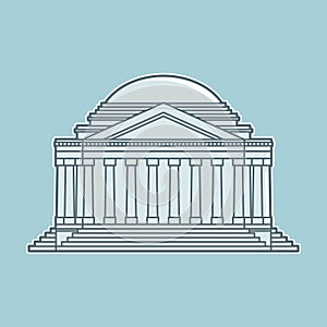 Thomas Jefferson memorial. Vector illustration decorative design