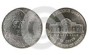 Thomas Jefferson nickel coin photo