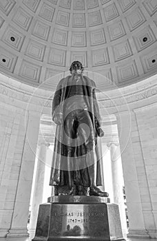 Thomas Jefferson`s Memorial, Bronze Statue of the Past President