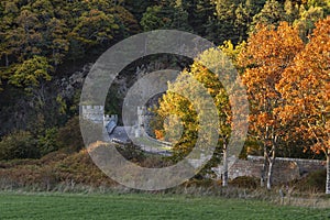 Thomas Telfords Craigellachie Bridge over the River Spey in Scotland