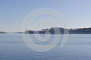 Thompson Island in the winter from South Boston