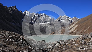 Thonak Tsho, glacier lake in the upper Gokyo Valley